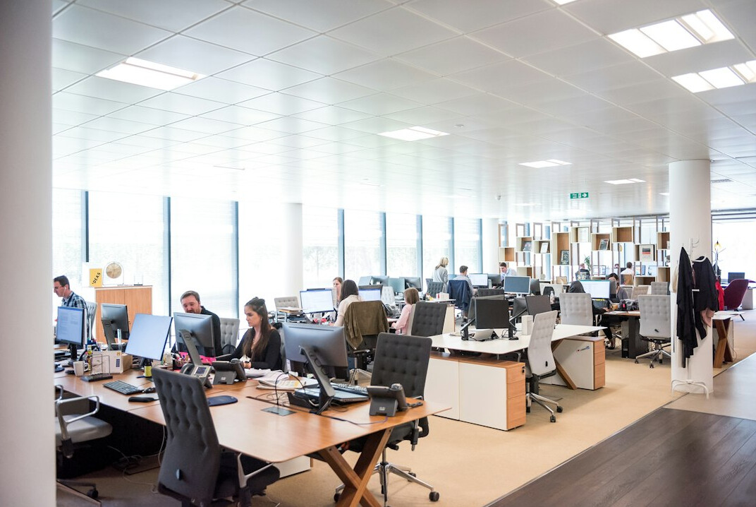 modern office with computers